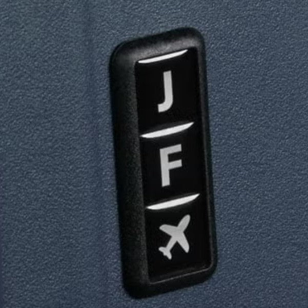 Samsonite Restackd personalisation tag with letter stickers