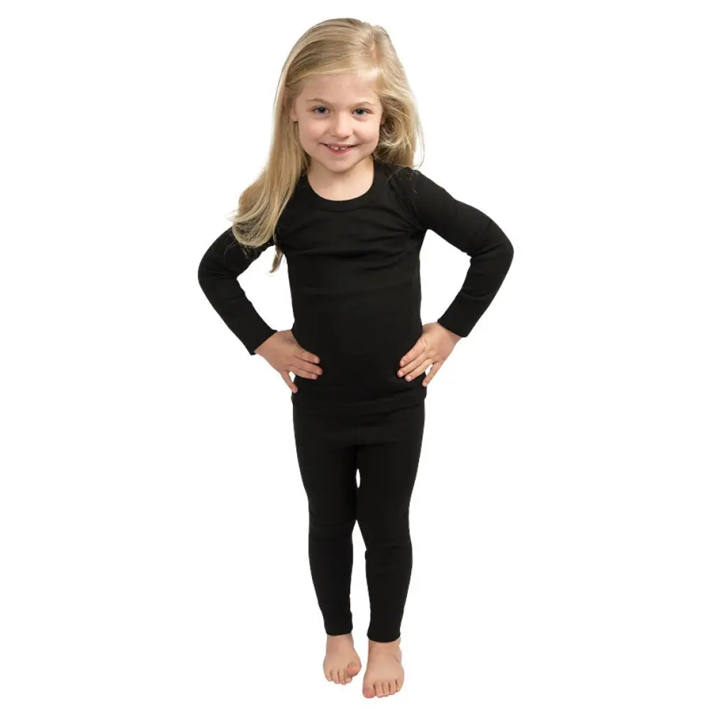 Kids Polypro Active Thermal Top - X-Small Size 2 - 4 / Black