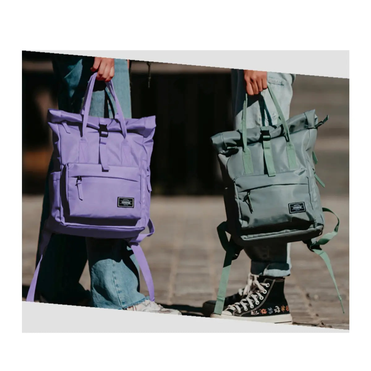 the Urban Groove backpack, crafted from 100% post-consumer recycled plastic bottles