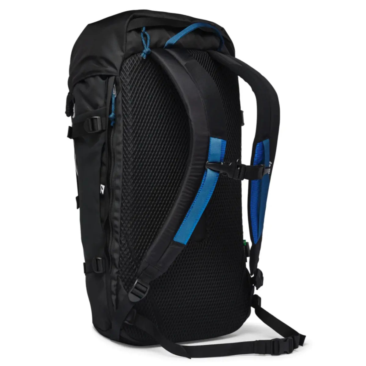 Padded back-panel with ventilated air channel combined with breathable air-mesh