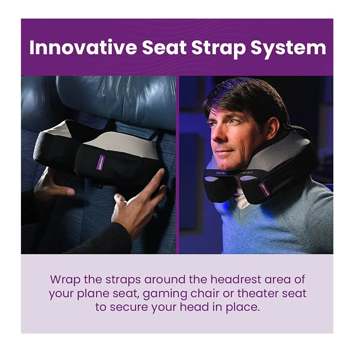 Cabeau The Neck's Evolution S3 - Memory Foam Neck Travel Pillow with Chin and Seat Strap - Red