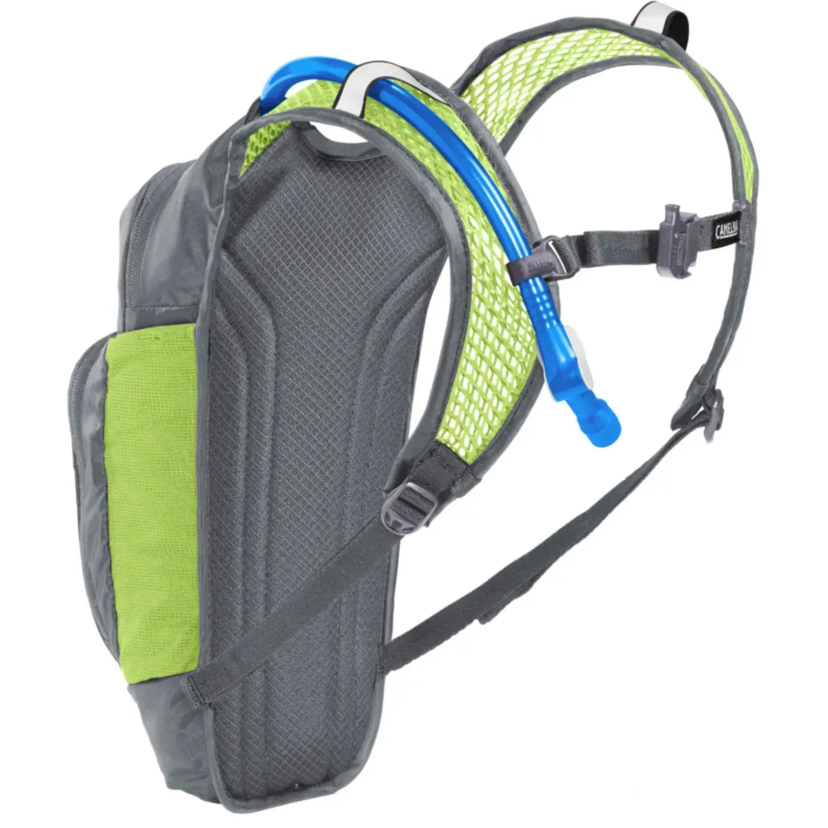 Camelbak Mini MULE 1.5L Kids Sports Hydration Pack - Metal Grey / Green