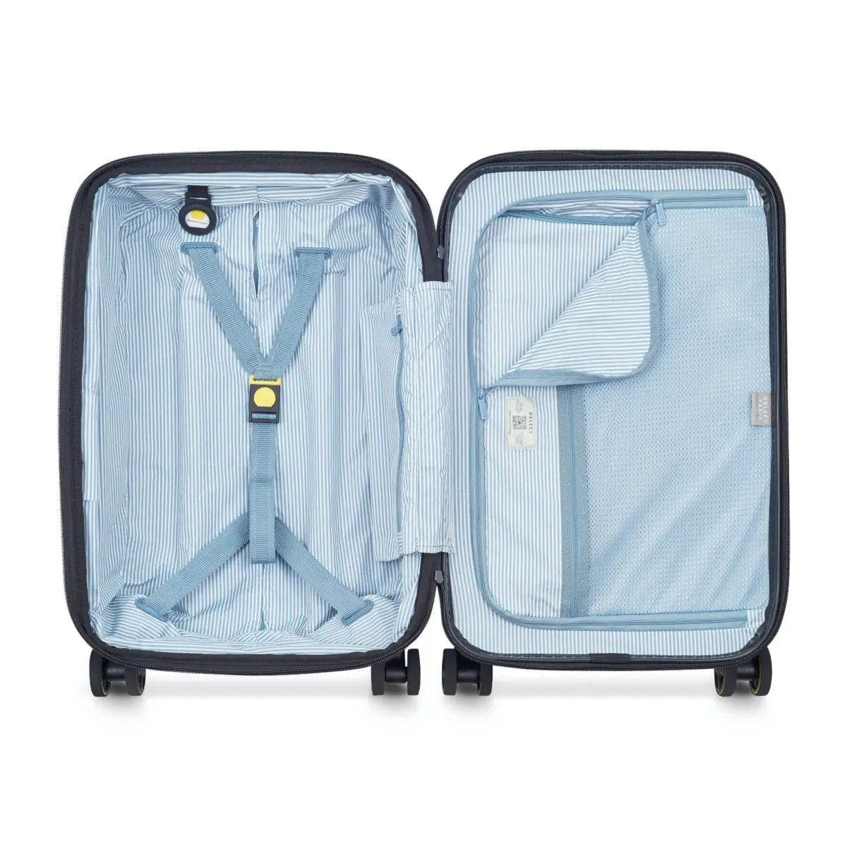 Compression straps and zippered divider pad