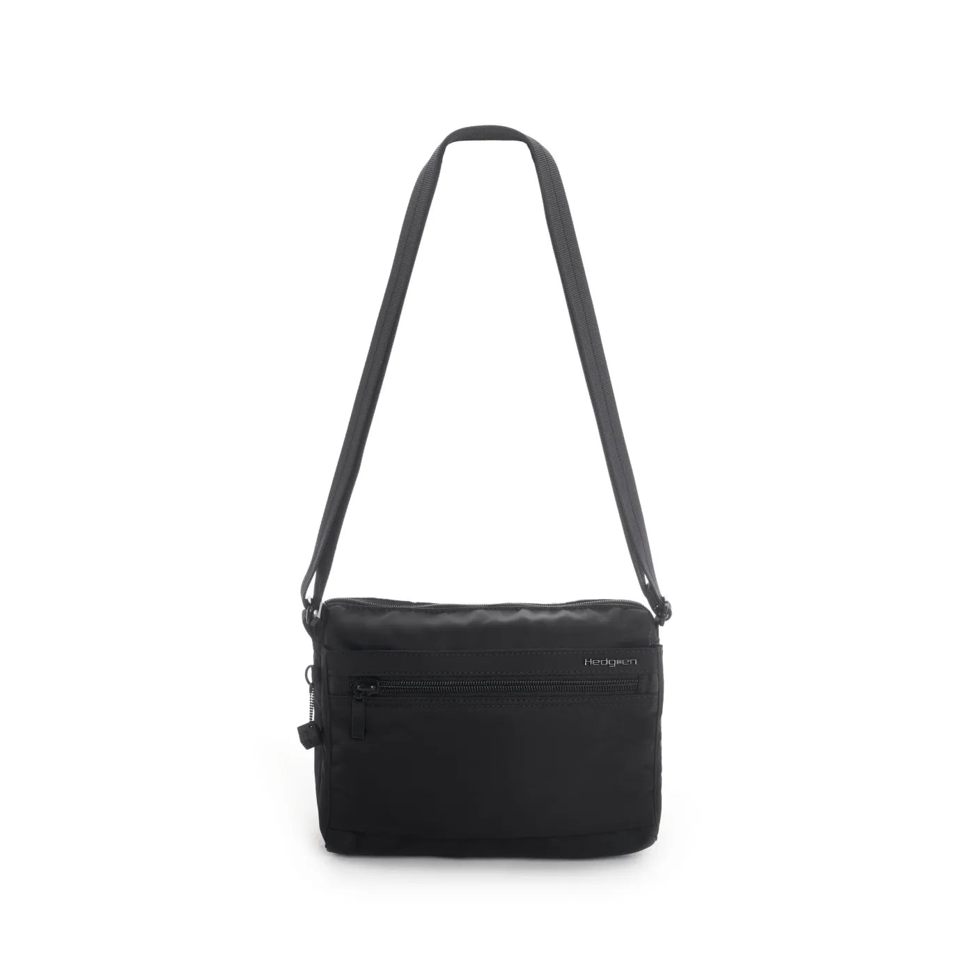 Black haddigan hedgren eye crossbody bag with durable fabric and adjustable shoulder strap for everyday use