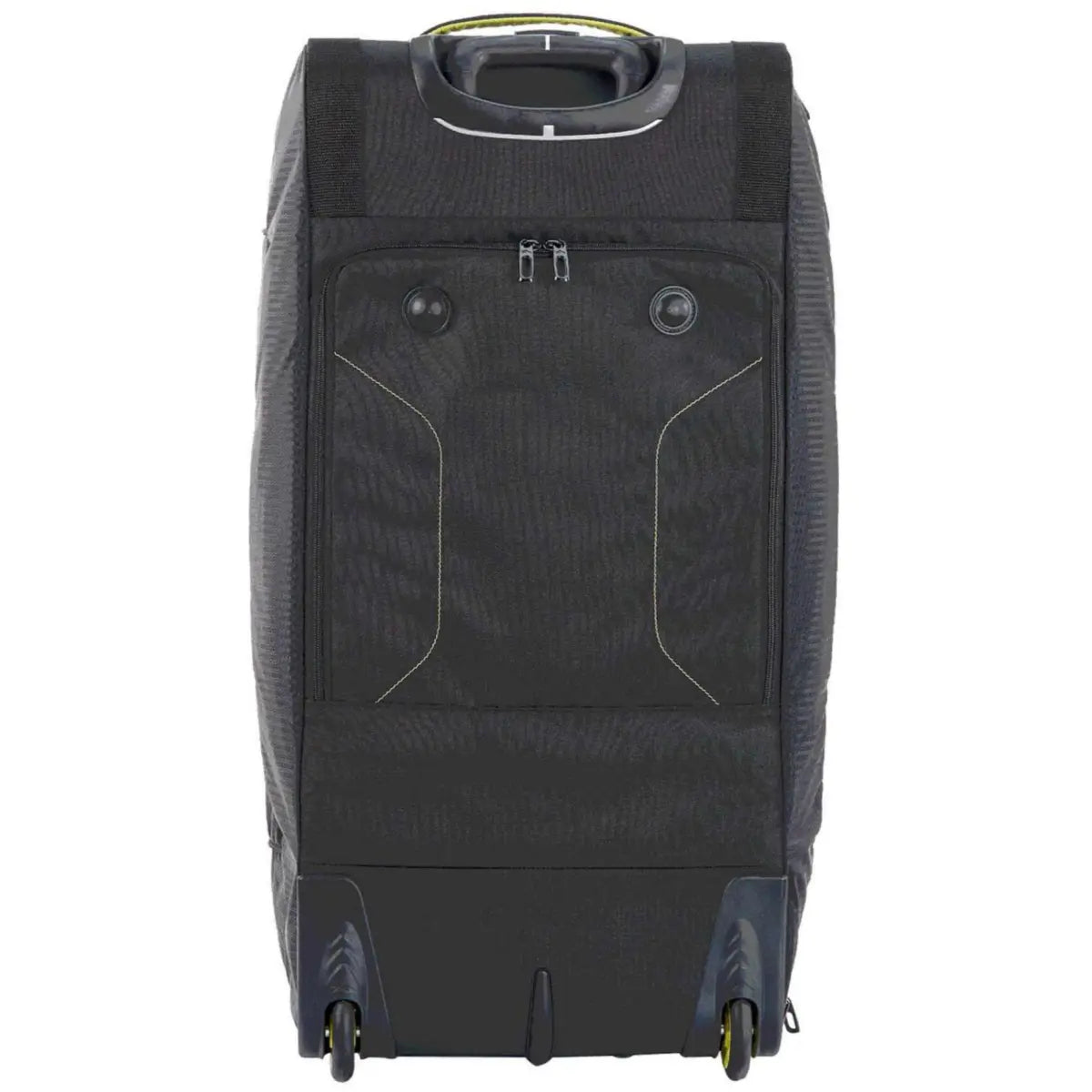 Mesh padded shoulder straps store behind a zippered back panel