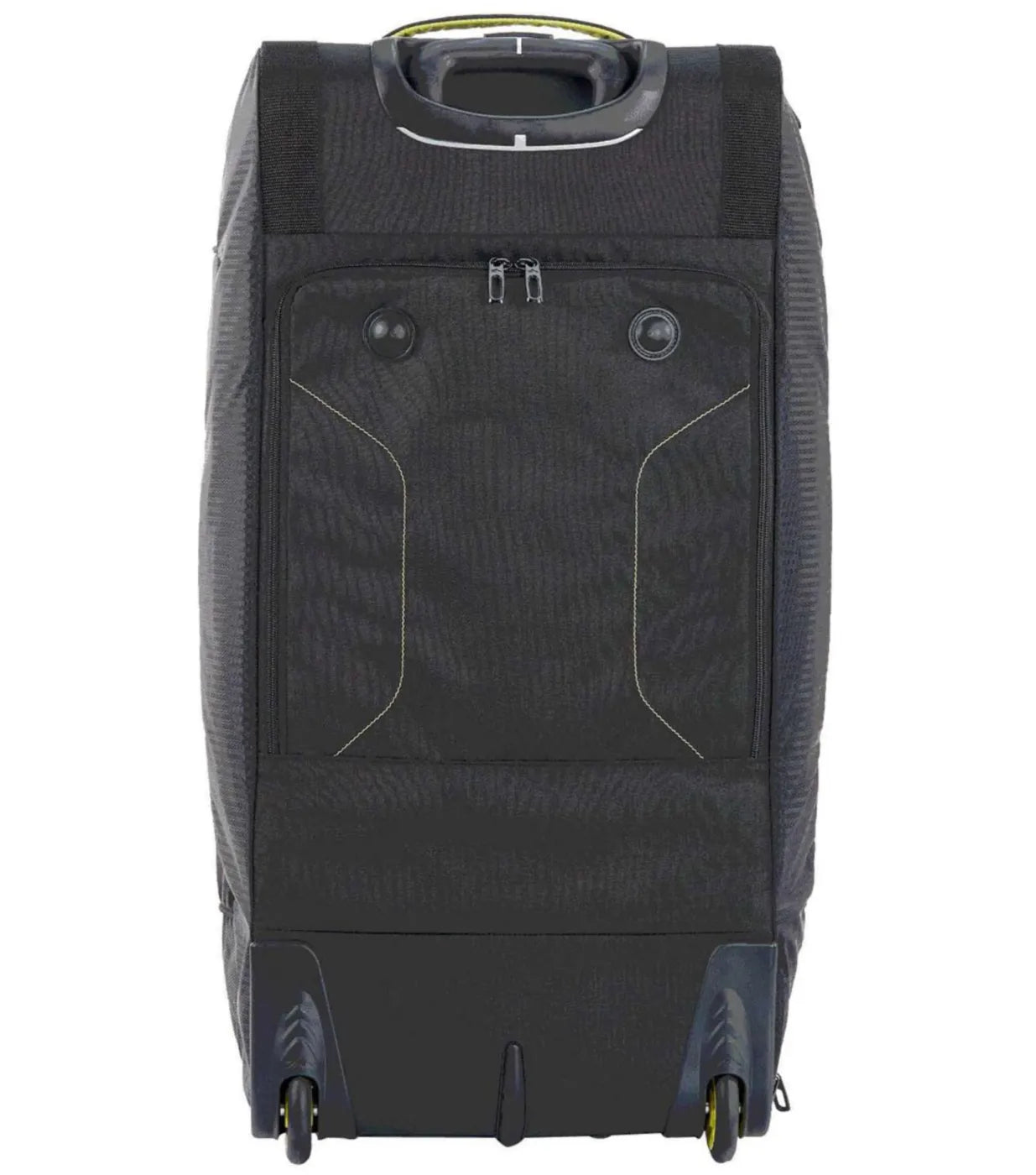 Mesh padded shoulder straps store behind a zippered back panel