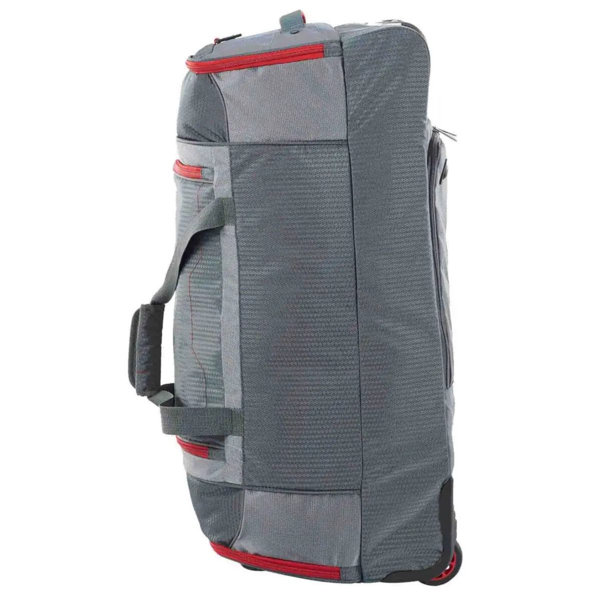 Corner guards and kick plate protect the bag from abrasion