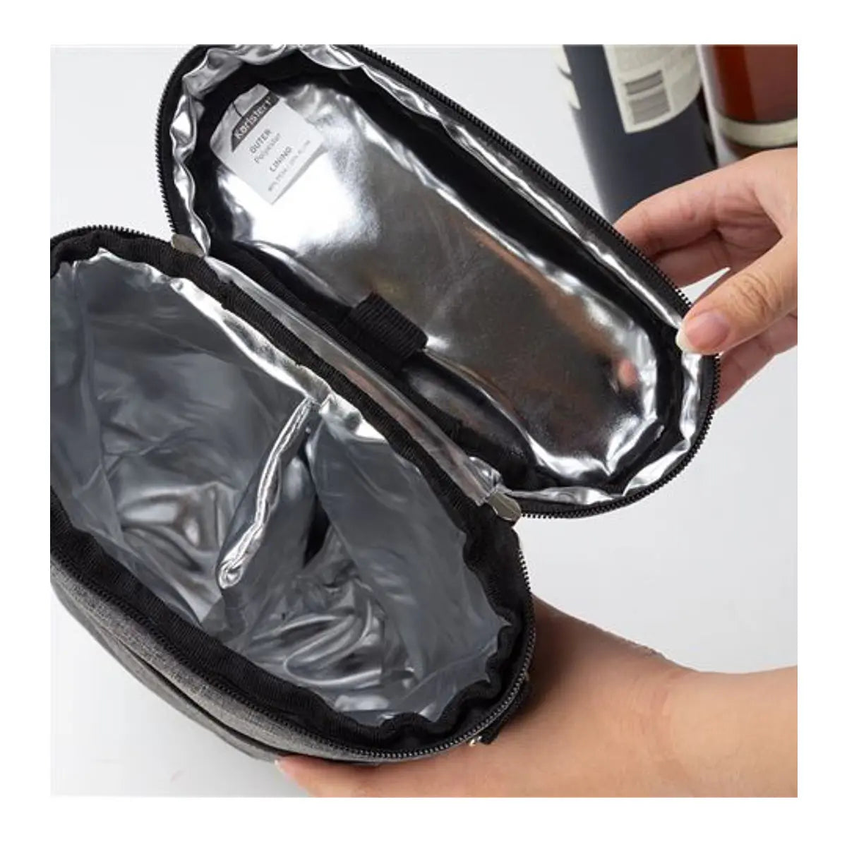 Insulated lining to maintain the temperature of bottles