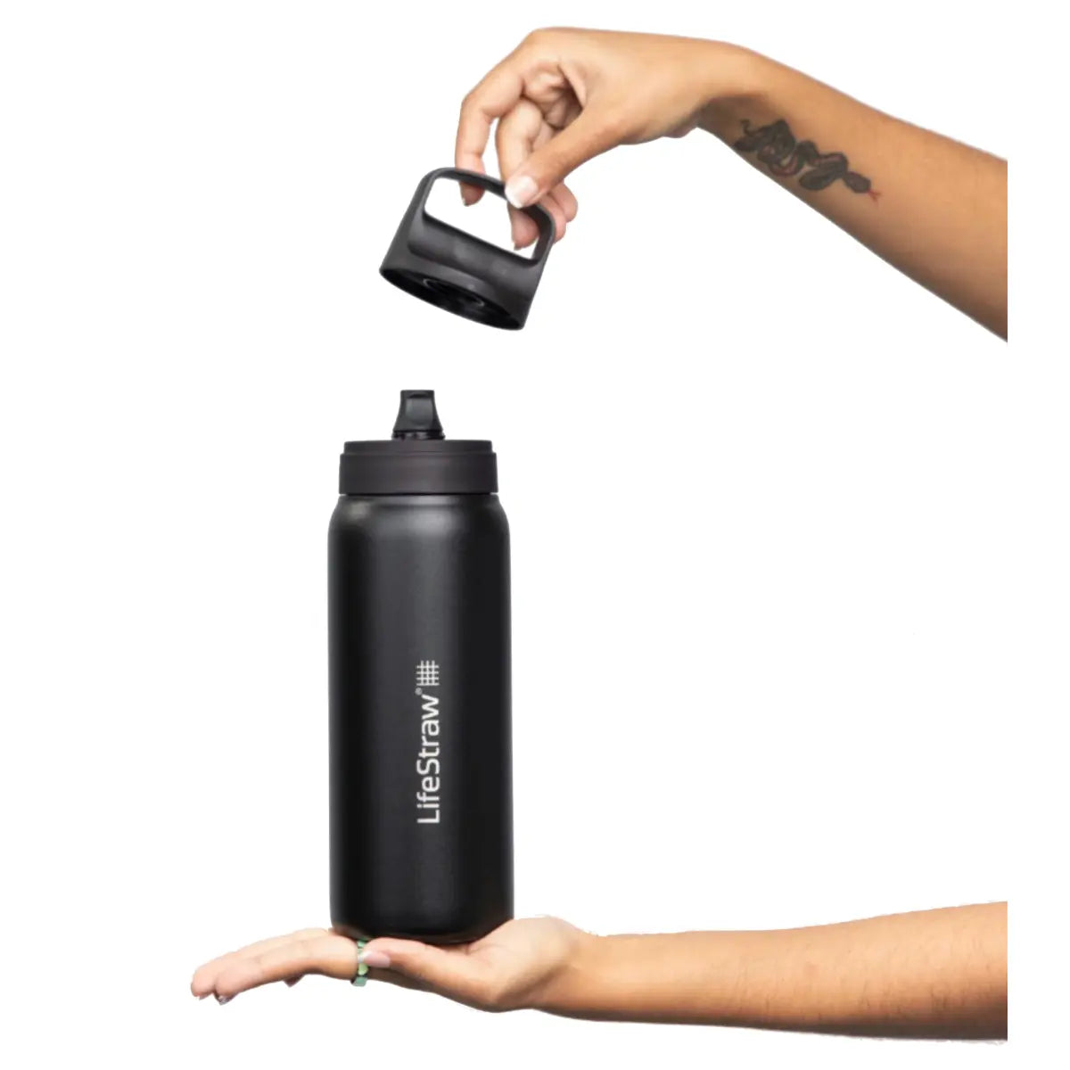 Cap with color-matched silicone mouthpiece