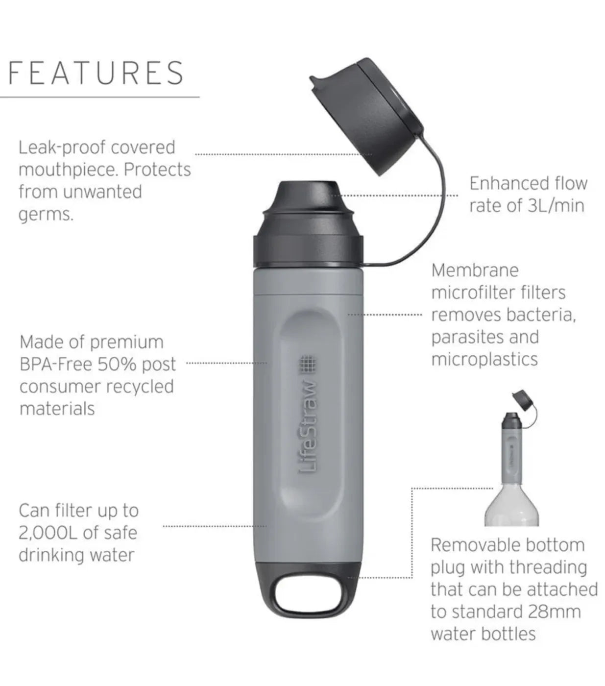 LifeStraw Peak Solo Water Filter - Blue Raspberry
