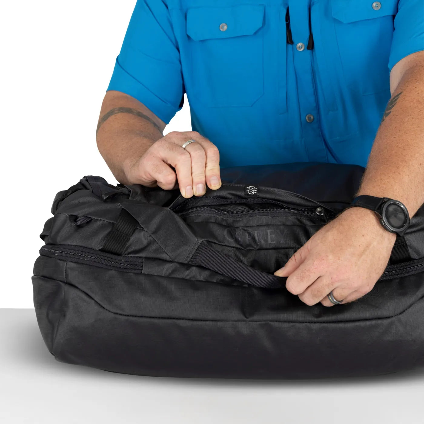 Osprey Transporter Squffel 44L Duffel Bag with Backpack Straps - Raven Black