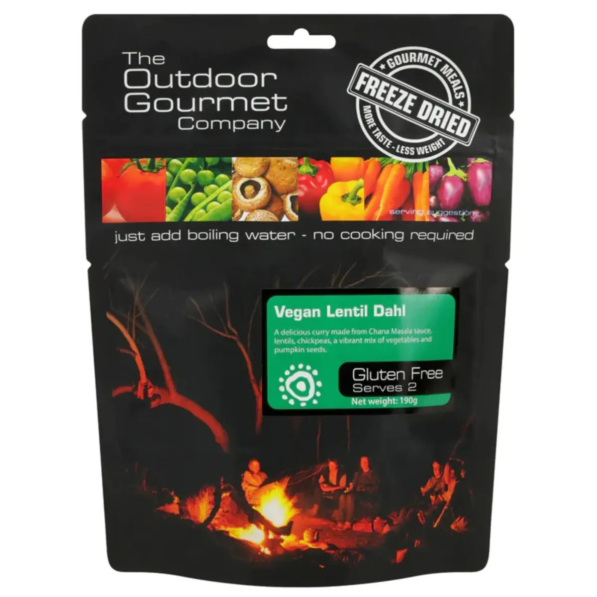 Outdoor Gourmet Vegan Lentil Dahl - Double Serve