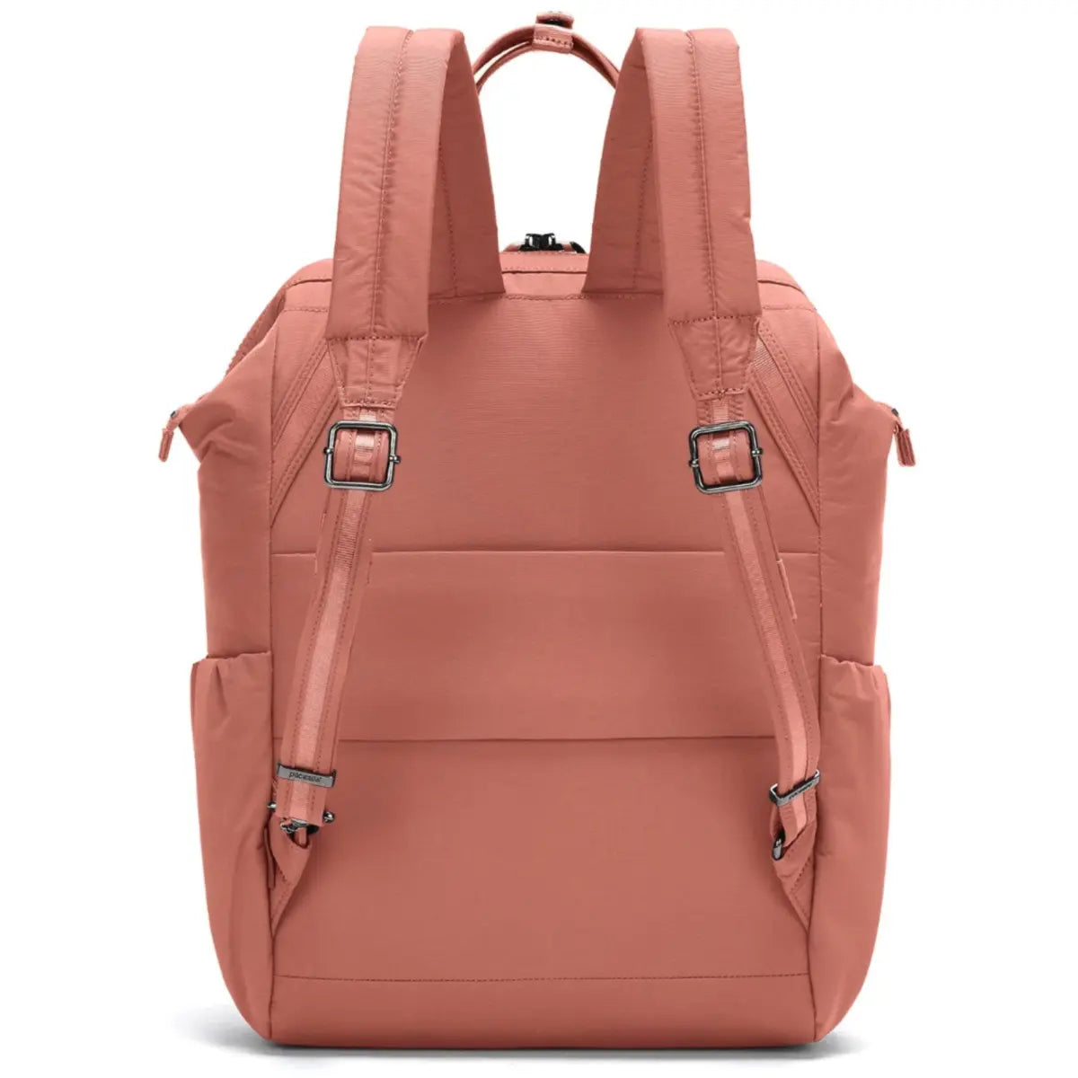 Luggage slip lets you attach the bag to wheeled luggage for easy transit