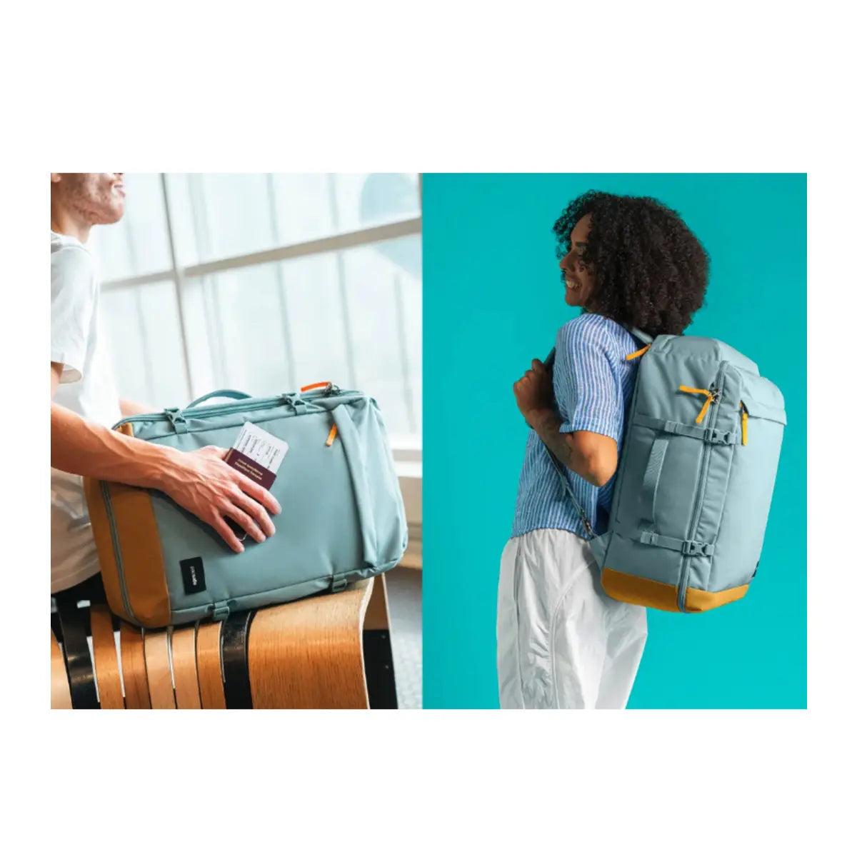 Can be worn 2 different ways, as a backpack or suitcase