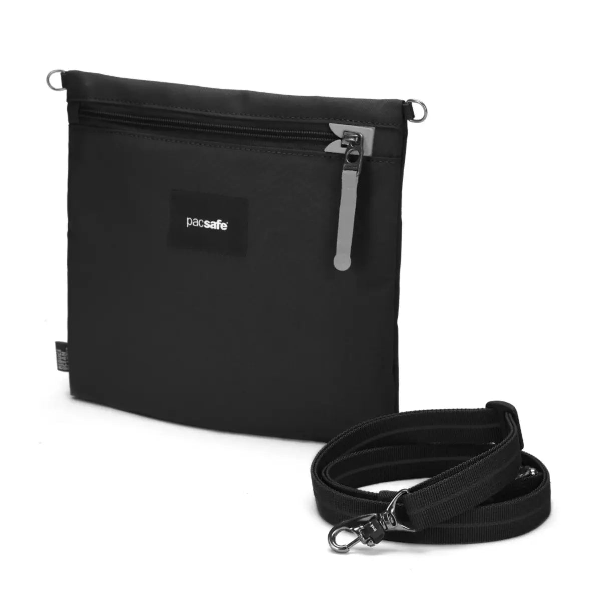 This versatile crossbody bag can convert into a travel pouch by simply removing the strap