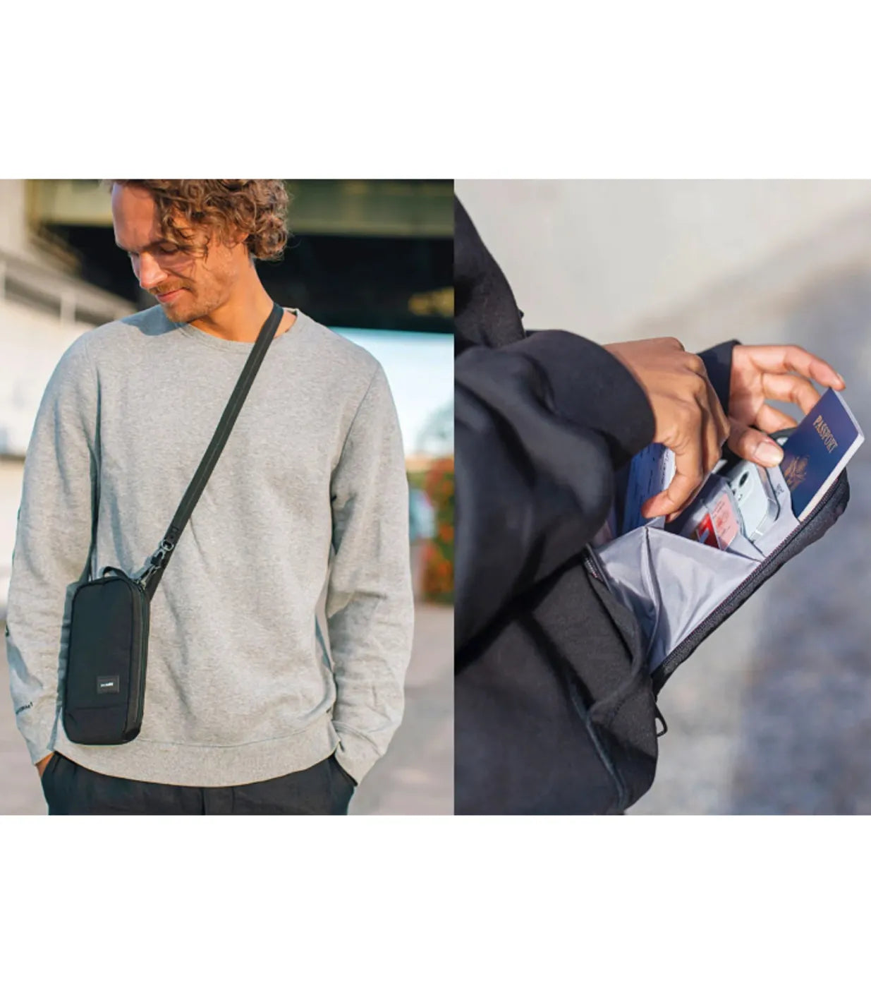 Pacsafe RFIDsafe Tech Crossbody - Jet Black