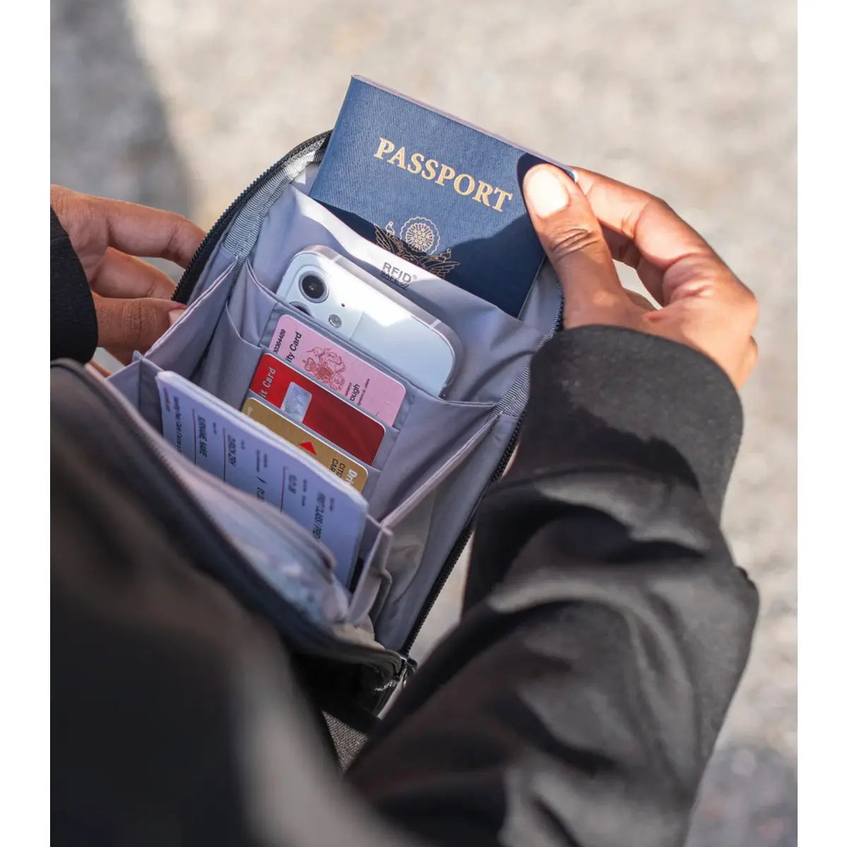 Pacsafe RFIDsafe Tech Crossbody - Stone