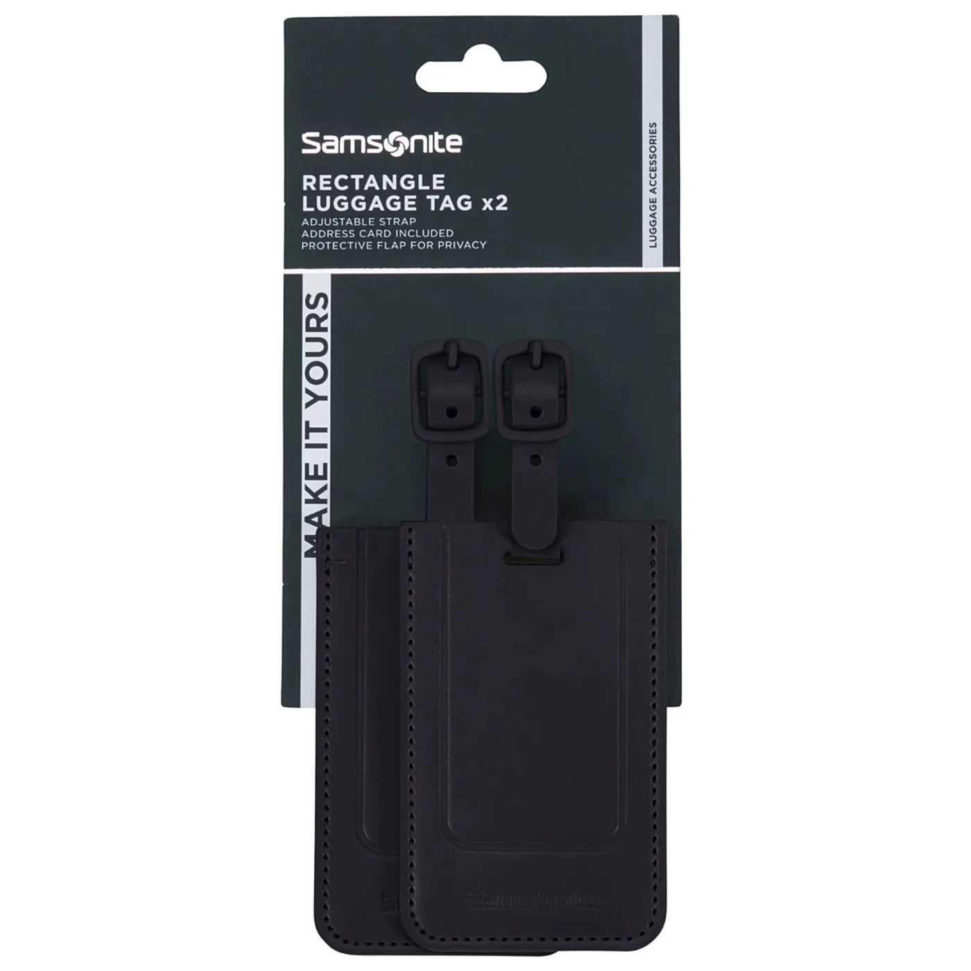 Samsonite Rectangle Luggage Tag (2 Pack) - Black