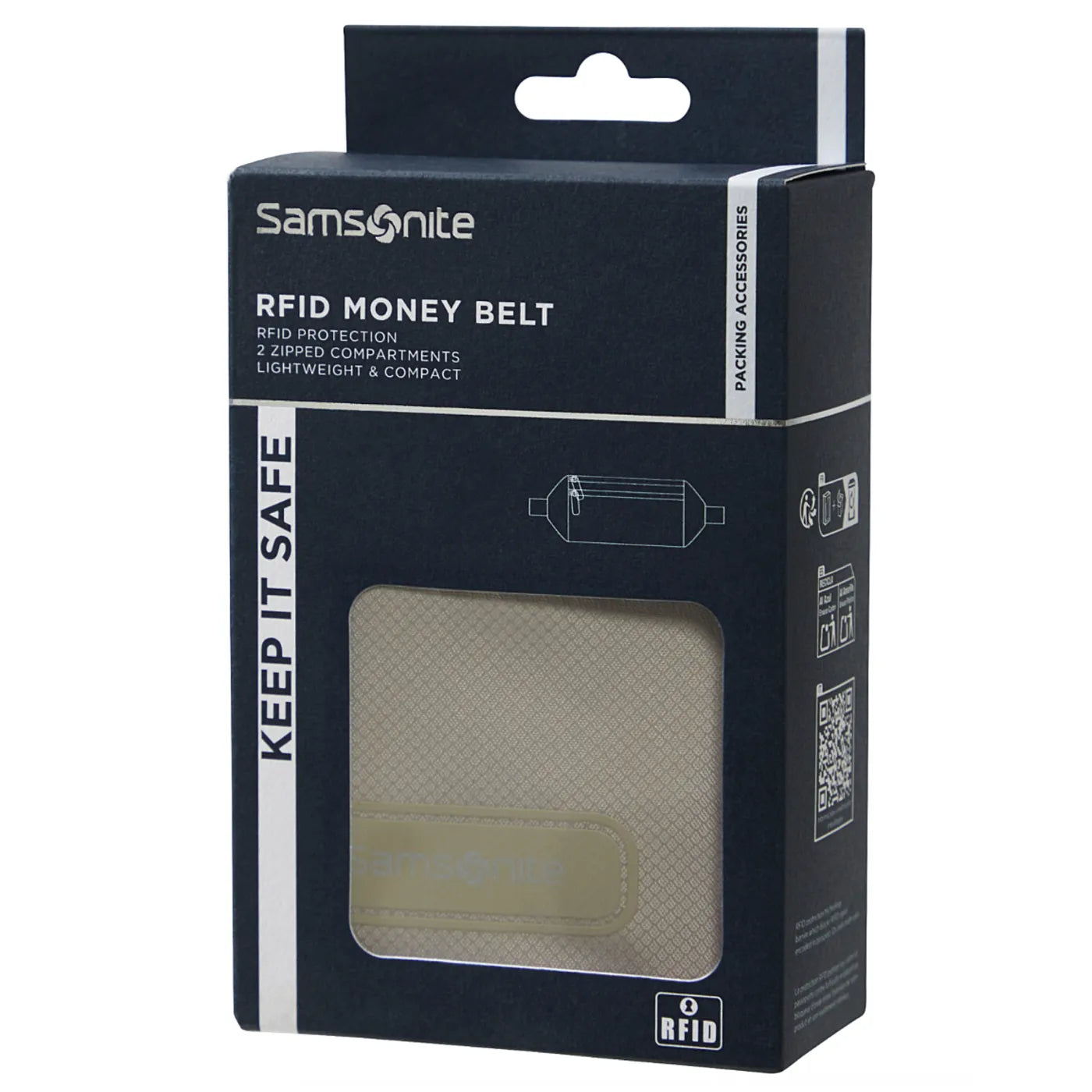 Samsonite RFID Money Belt - Eclipse Grey
