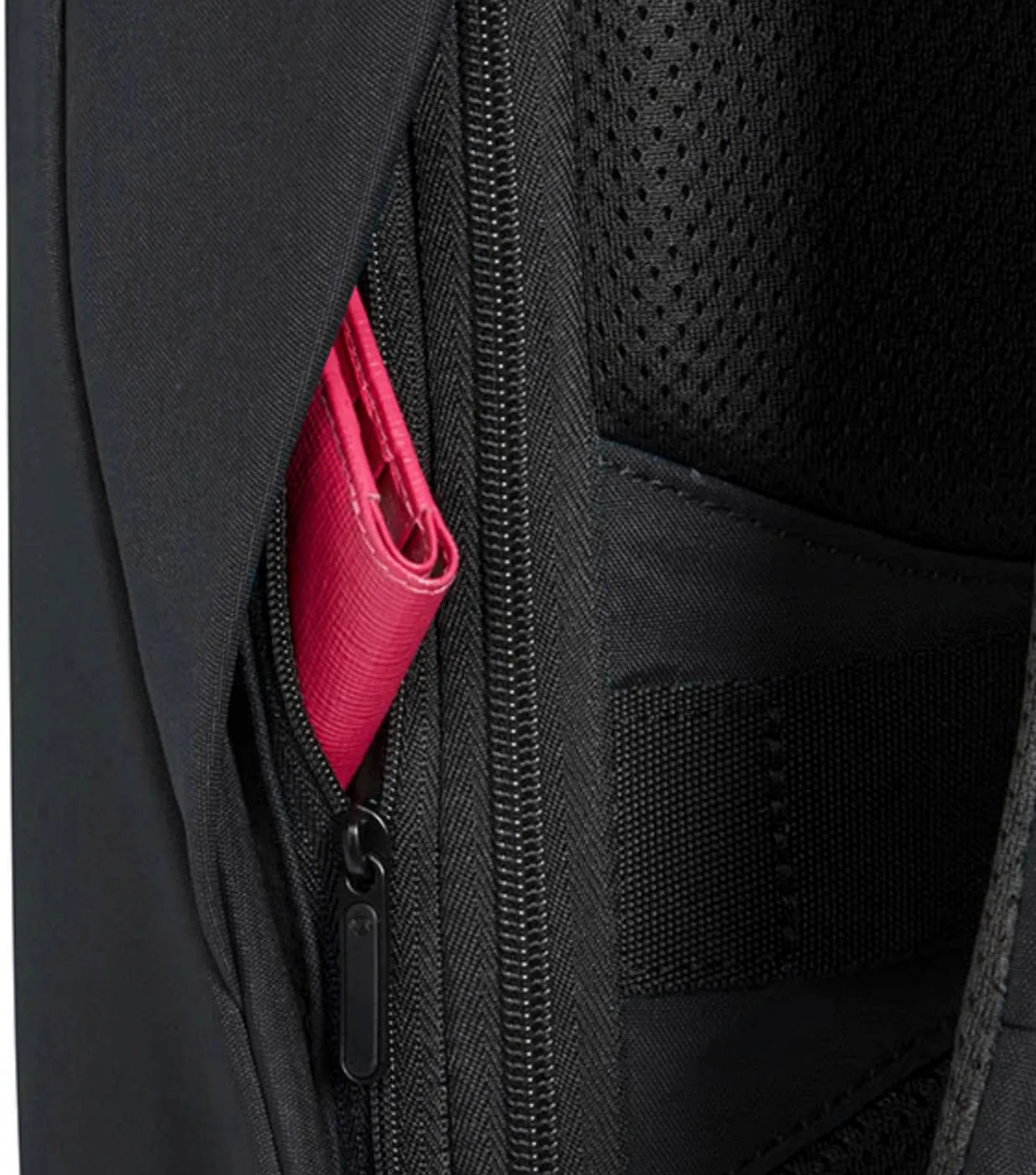Hidden side zippered pocket