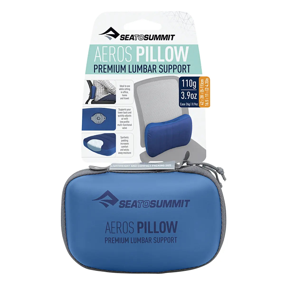 Lightweight and compact, pillow packs into its own travel-friendly EVA case