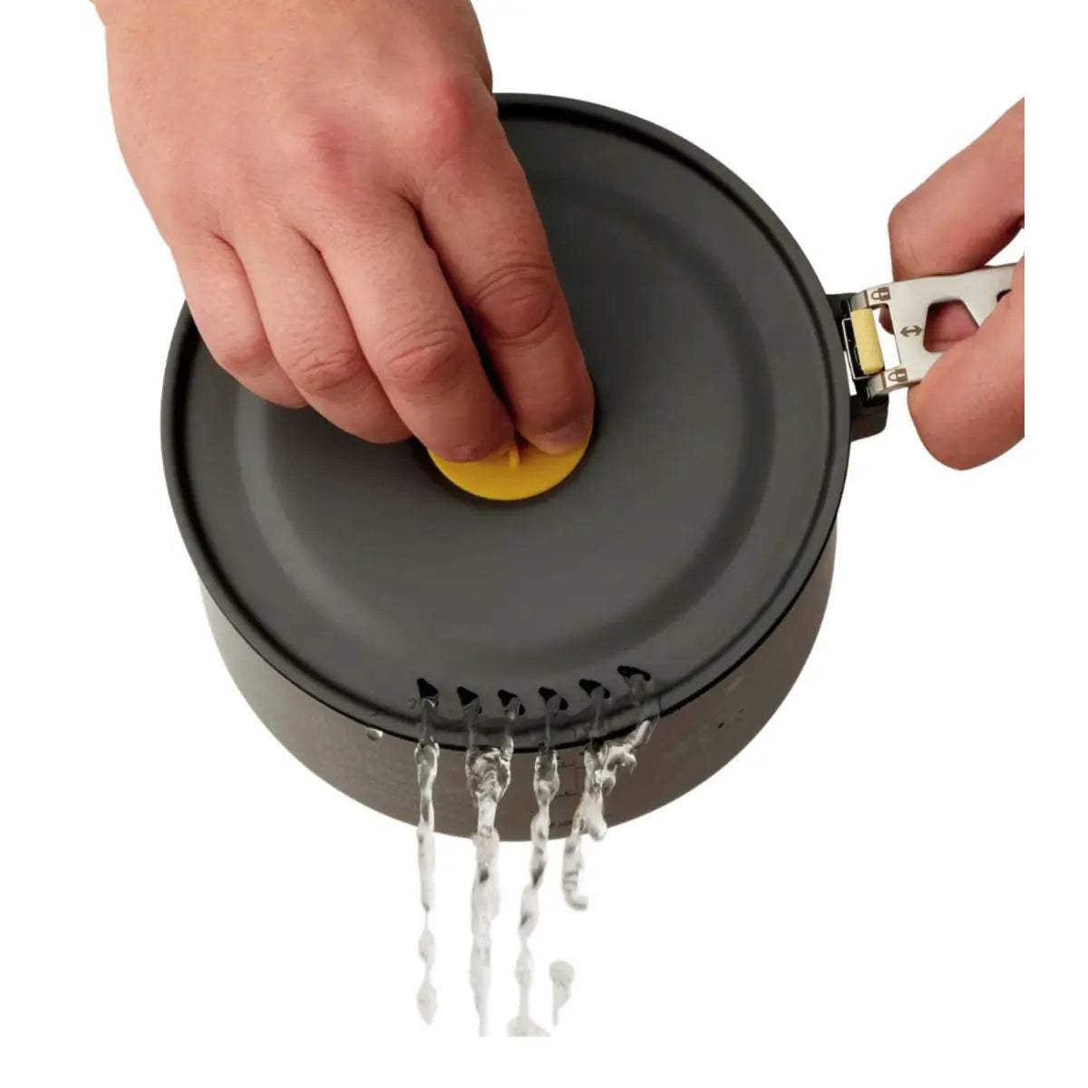 clever strainer holes in the pot lid