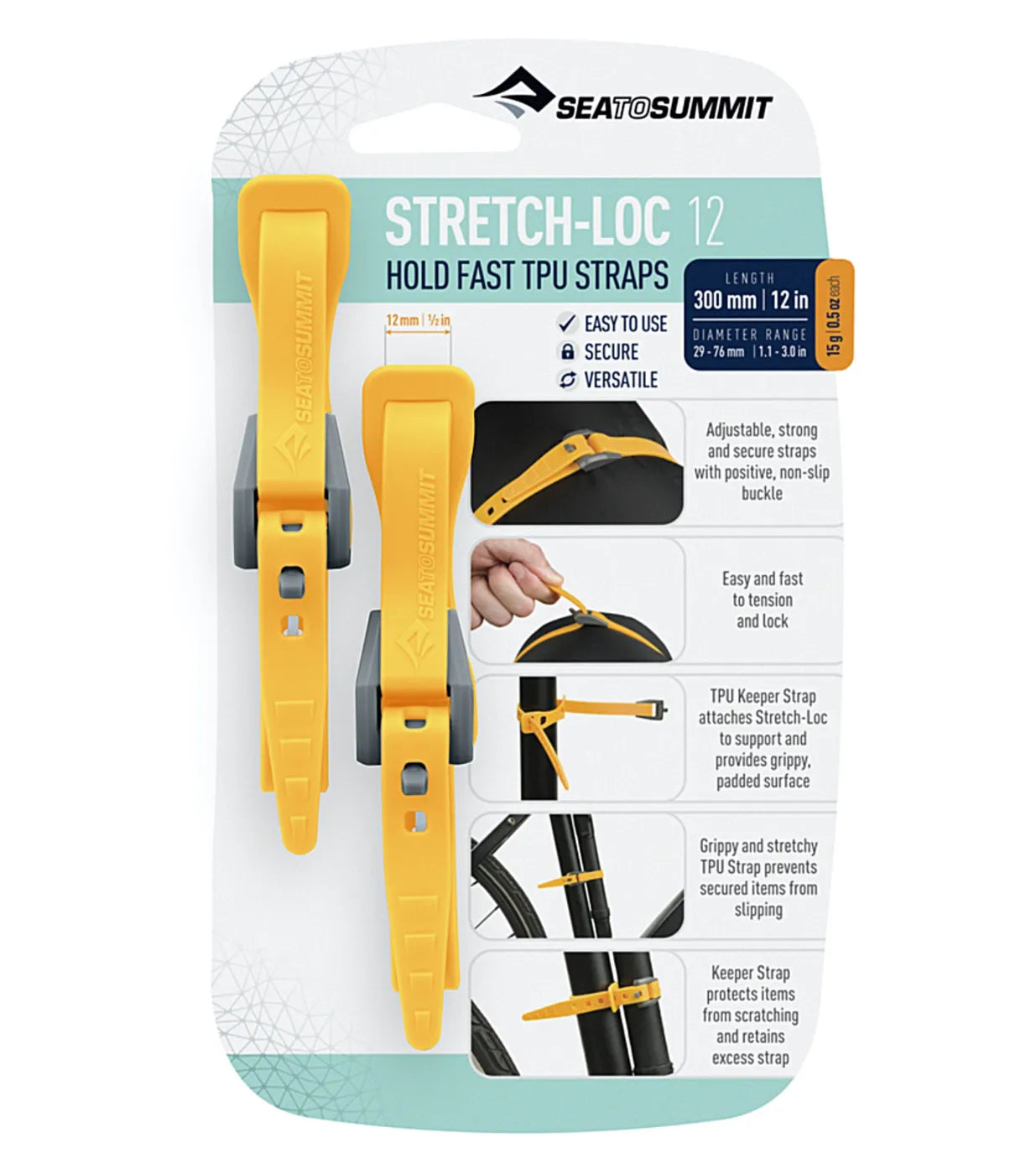 Grippy and stretchy TPU material prevents secured items from slipping