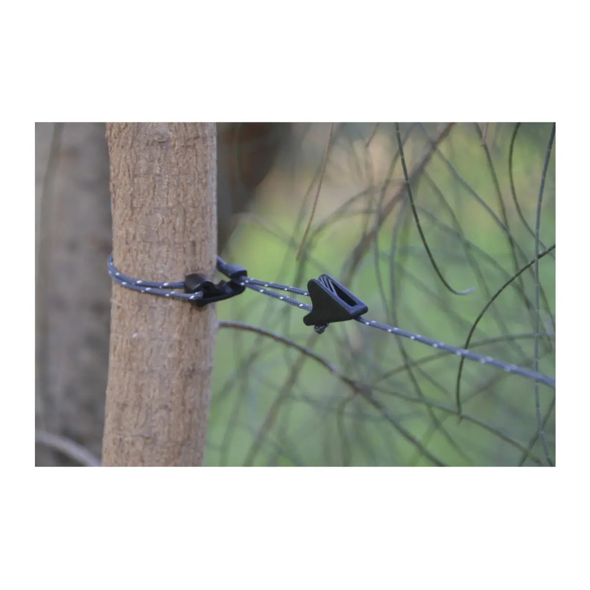 Attaches easily to trees when camping