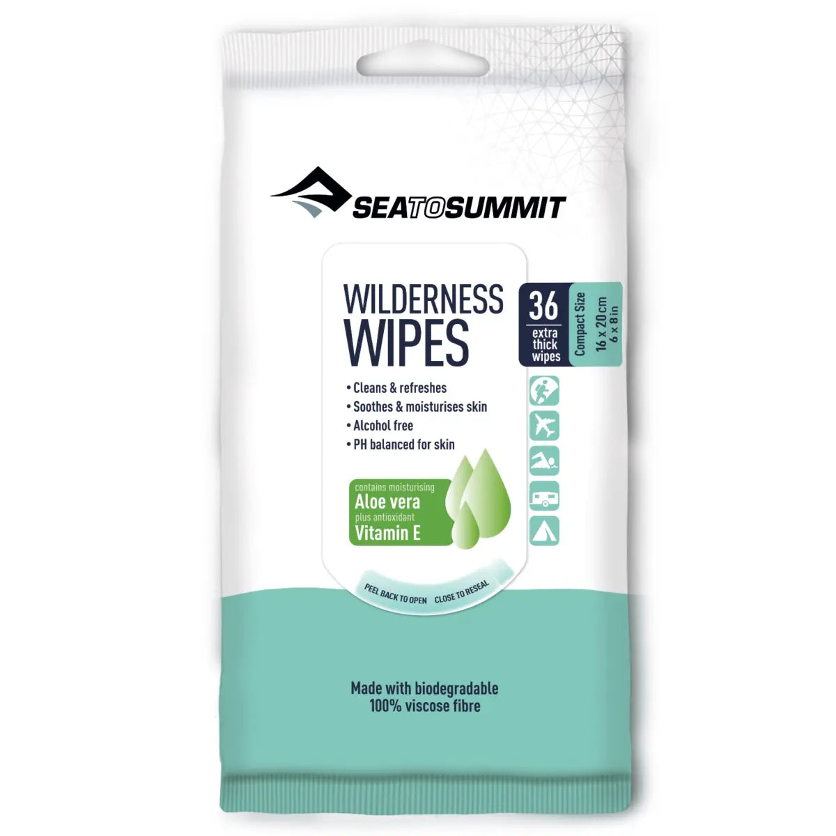 Sea to Summit Wilderness Wipes - Compact Size (36 Extra Thick Wipes)