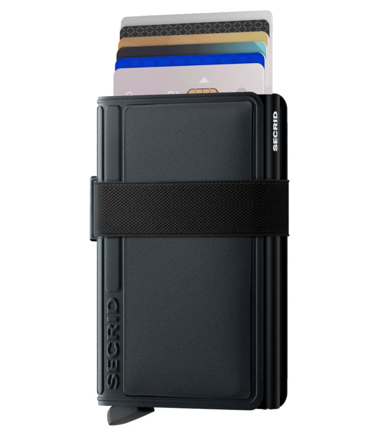 Card slide holds 4 embossed or 6 flat cards