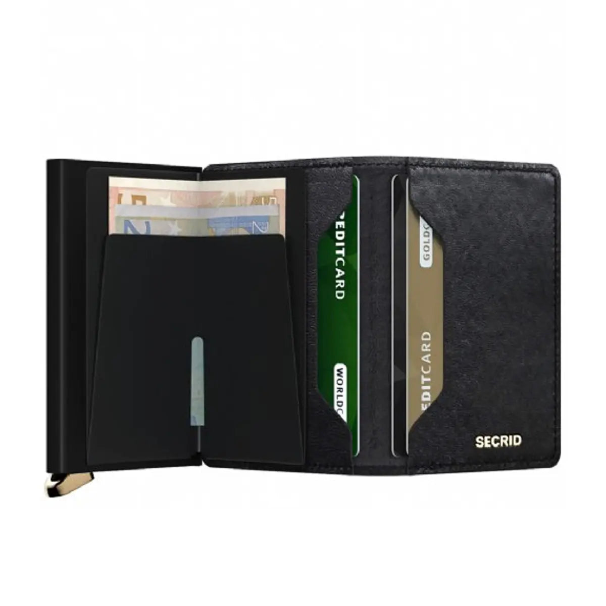 Includes interior pockets for holding 6 extra cards, notes, receipts, business cards
