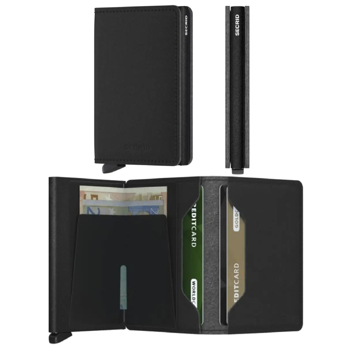 Secrid Slimwallet Compact RFID Wallet - Yard Powder Black
