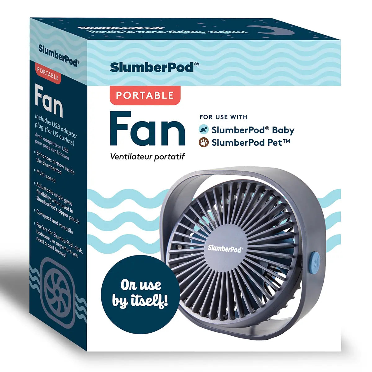 SlumberPod Portable USB Fan - Grey