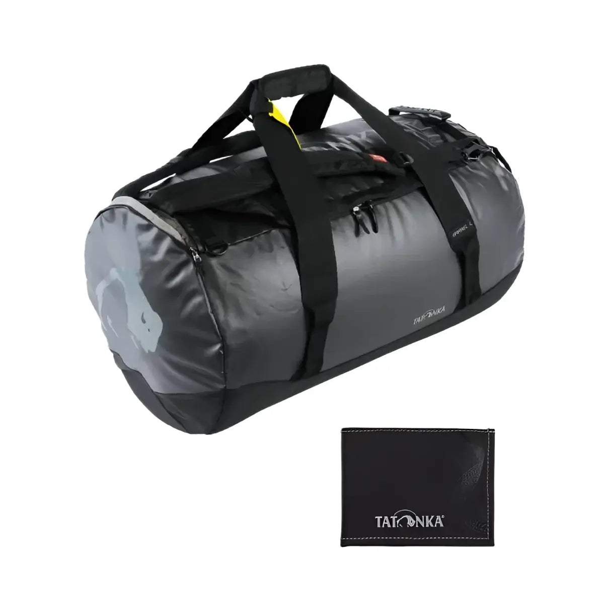 Barrel Large : Travel Duffel Bag - Black : Tatonka (Bonus Coin Wallet)