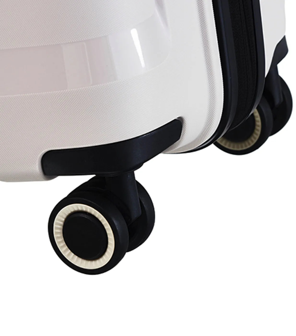White tosca comet 78 cm large expandable suitcase with glide wheels and durable polypropylene shell in cobblestone