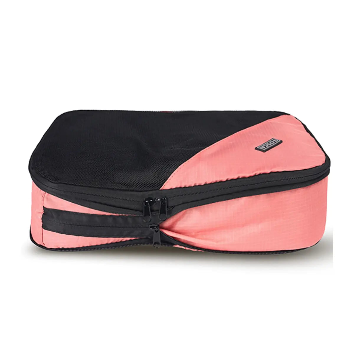 Second zipper compresses the contents of the cube