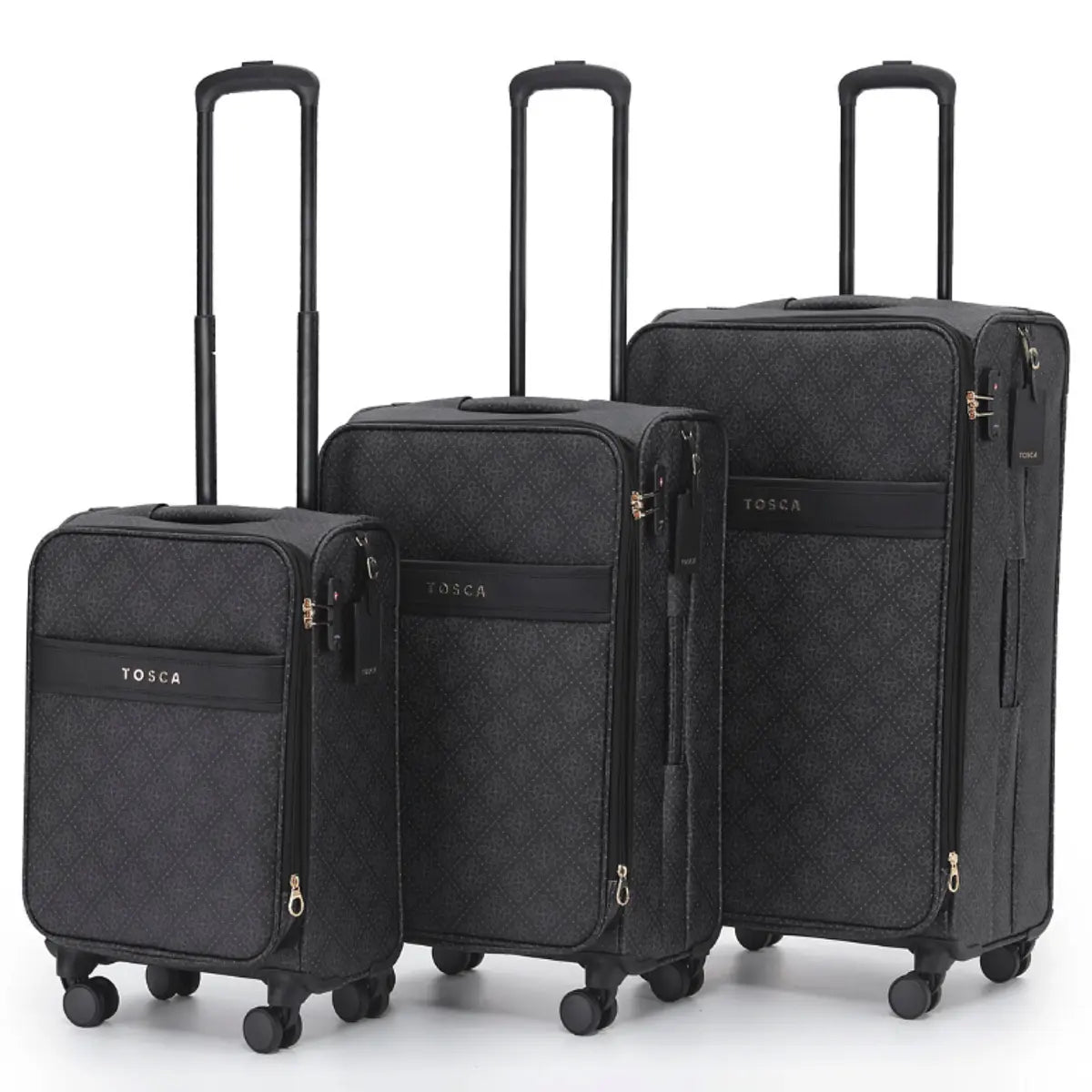 Tosca Willow Suitcase Set of 3 - Caviar (Carry-on Medium and Large)