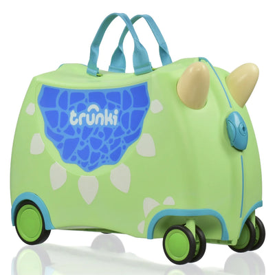 Trunki Glide Ride on Luggage / Kids Carry-on Bag - Dudley the Dinosaur