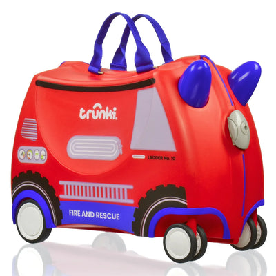 Trunki Glide Ride on Luggage / Kids Carry-on Bag - Frank the Firetruck
