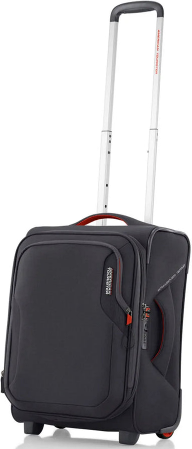 tu-american-tourister-applite-5-50-cm-upright-carry-on-suitcase-grey front view for size comparison
