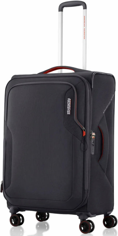 tu-american-tourister-applite-5-72-cm-expandable-spinner-suitcase-grey front view for size comparison