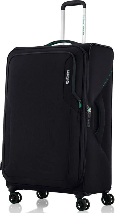 tu-american-tourister-applite-5-82-cm-expandable-spinner-suitcase-black front view for size comparison