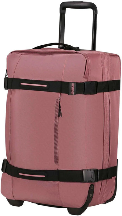 tu-american-tourister-urban-track-small-wheeled-duffle-lilas-pink front view for size comparison