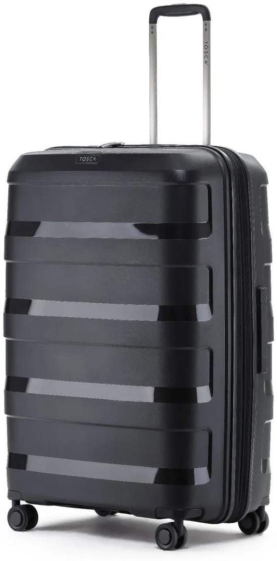 Tosca Comet 78 cm Hardside Large Case, in black packshot standing upright on white