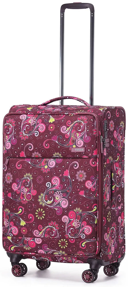 Tosca So Lite 67 cm 4-Wheel Expandable Suitcase - Wine Paisley