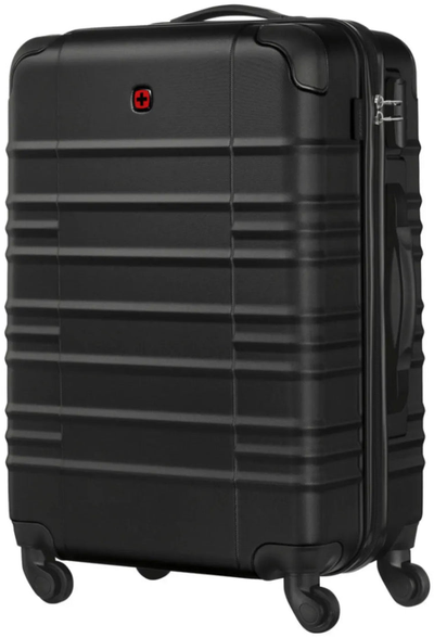 Wenger Amplar Hardside 65 cm Medium Suitcase - Black shown to scale