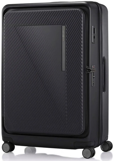 Samsonite Zipprix FT 75 cm Expandable Suitcase with Waypoint Smart Tag - Black shown to scale