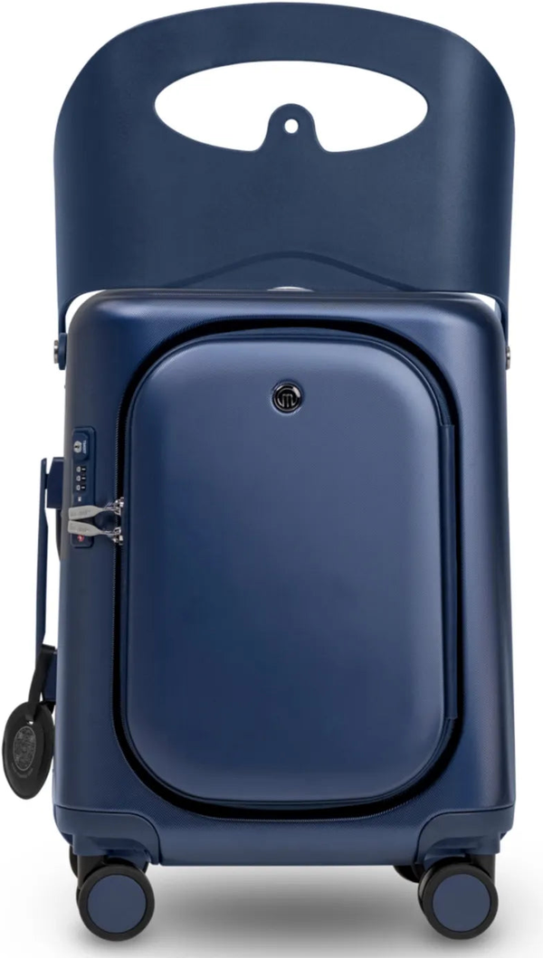 MiaMily Carry On Plus Navy Blue, front view, trimmed for size comparison