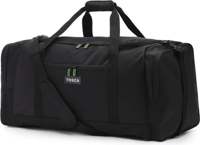 Tosca 70 cm Sports Duffle Bag - Black / Lime front view for size comparison