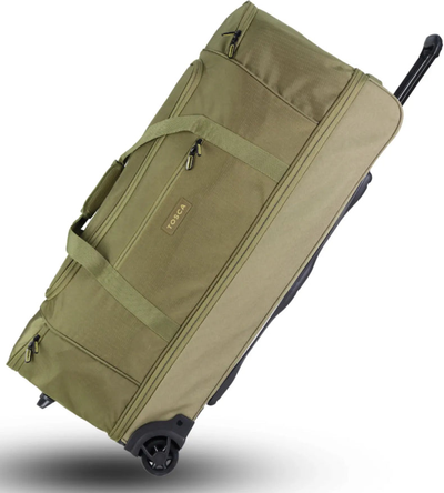 Tosca 85 cm Split Compartment Wheeled Duffle Bag - Khaki / Sand front view for size comparison